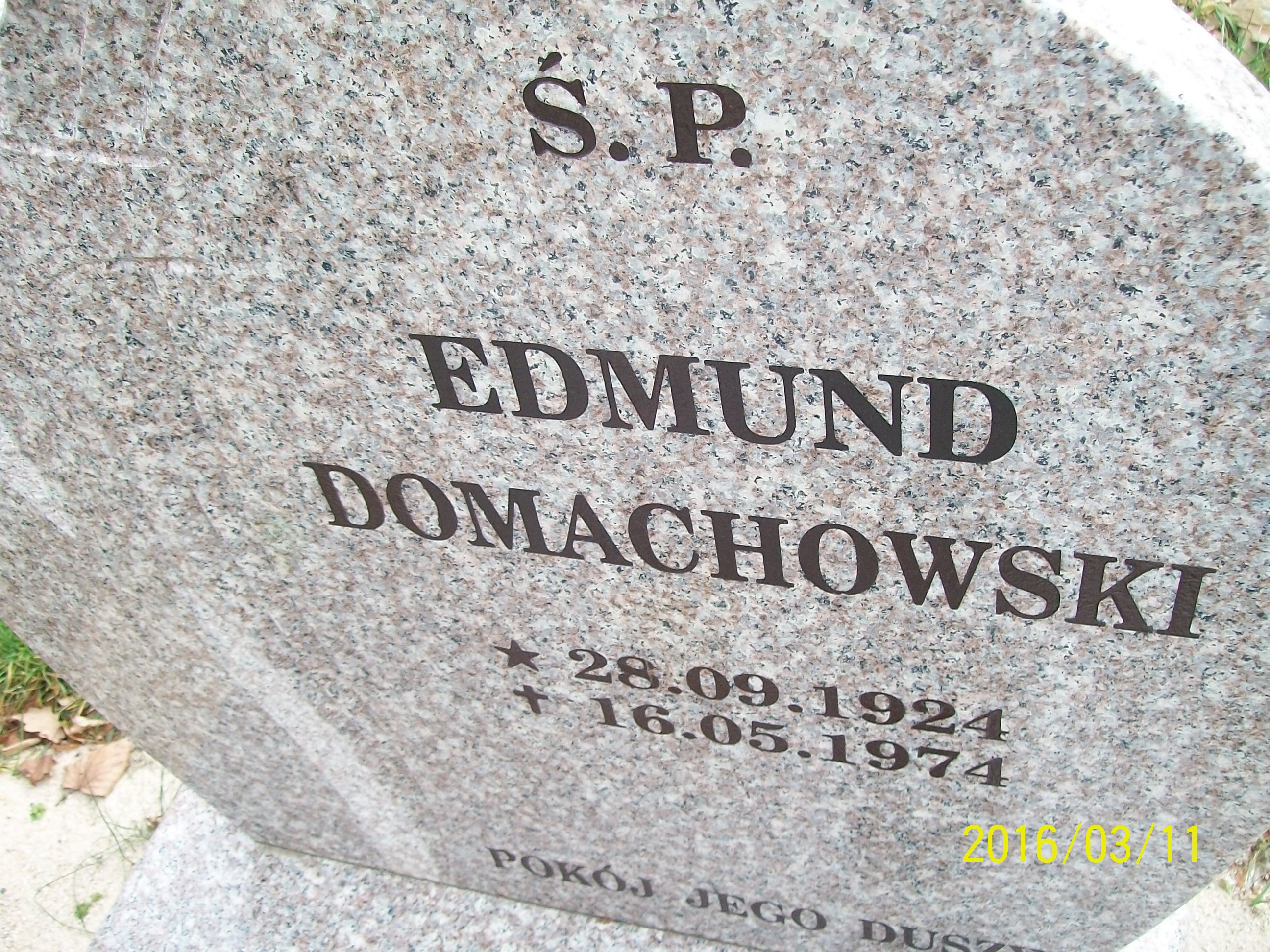 Edmund Domachowski 1924 Zgorzelec - Grobonet - Wyszukiwarka osób pochowanych