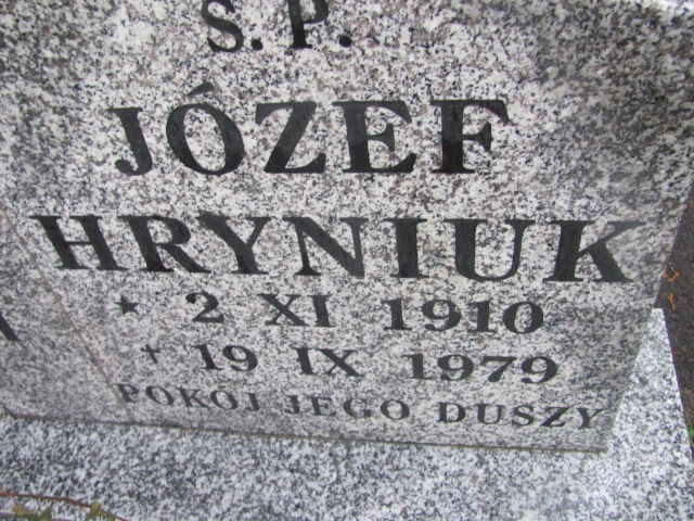 Józef Hryniuk 1910 Zgorzelec - Grobonet - Wyszukiwarka osób pochowanych