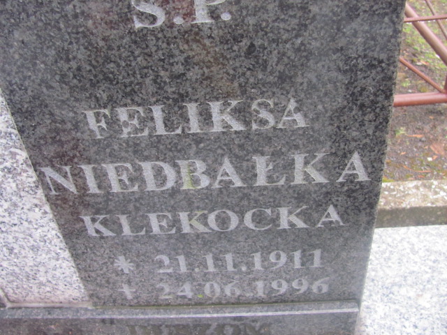 Feliksa Niedbałka Klekocka 1911 Zgorzelec - Grobonet - Wyszukiwarka osób pochowanych