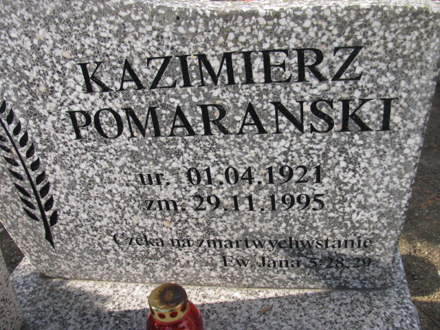 Kazimierz Pomaranski 1921 Zgorzelec - Grobonet - Wyszukiwarka osób pochowanych