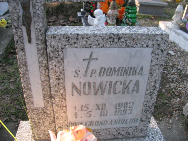 Dominika Nowicka 1982 Zgorzelec - Grobonet - Wyszukiwarka osób pochowanych