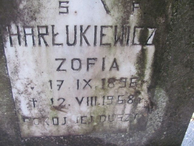 Zofia Harłukiewicz 1896 Zgorzelec - Grobonet - Wyszukiwarka osób pochowanych